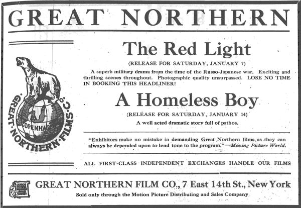 Advertisment for "A Homeless Boy" in THE MOVING PICTURE WORLD 8, no. 2 (January 14, 1911): 63